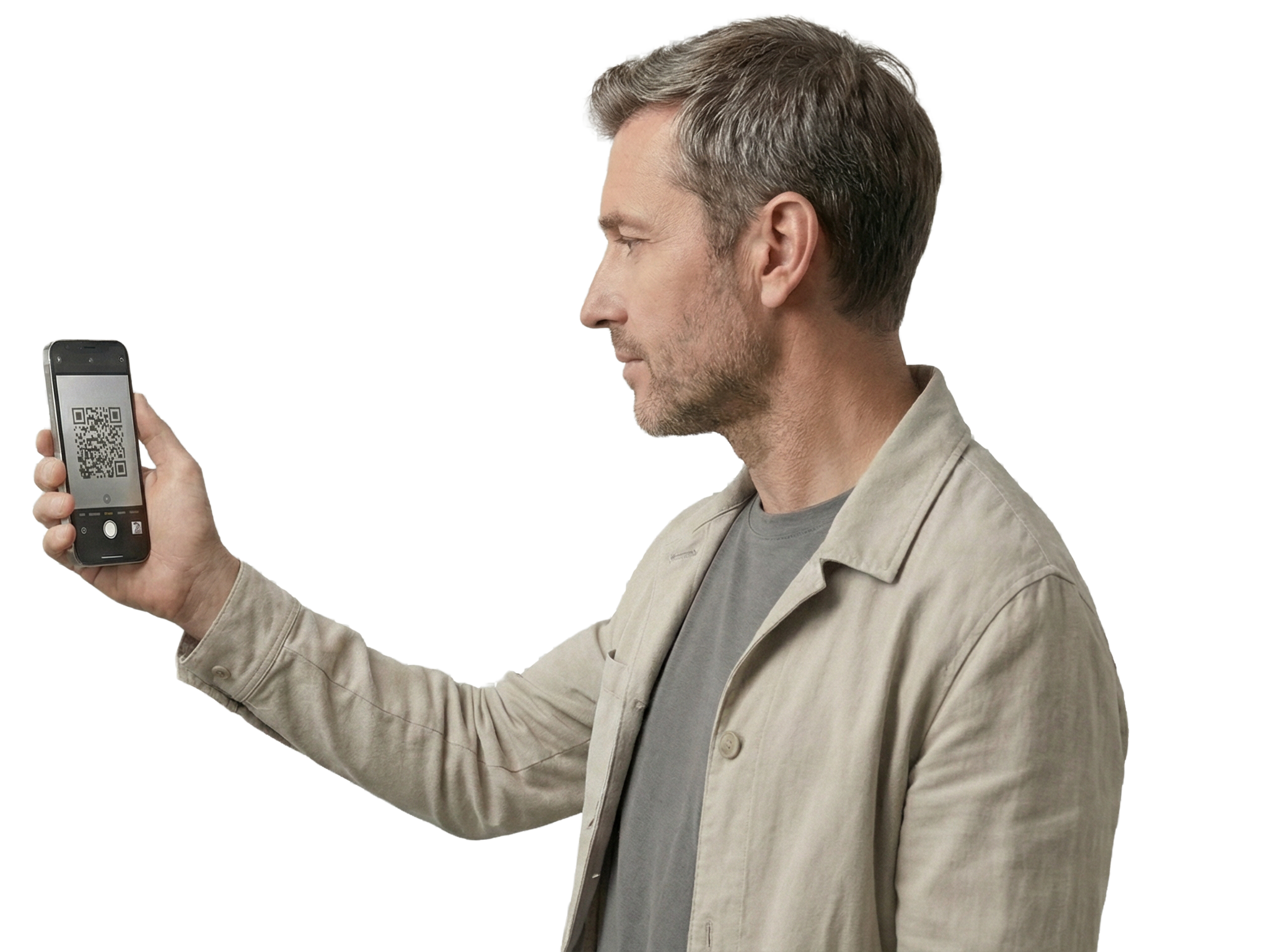 Pessoa escaneando QR code em placa inteligente